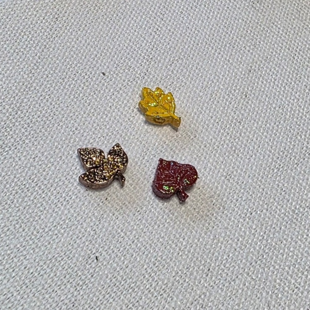Origami Owl Fall Leaves Floating Charms Set Swarovski Crystals Autumn Jewelry